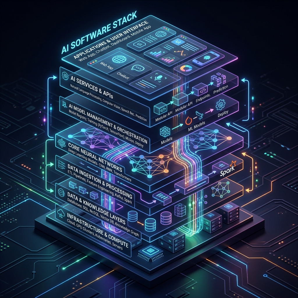 LangGraph n8n Agent IDE three-layer AI stack diagram