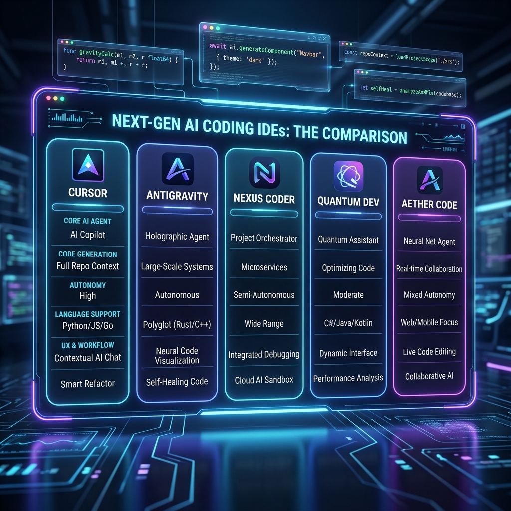 Cursor Codex Claude Code Copilot Antigravity five Agent IDE instructions comparison table